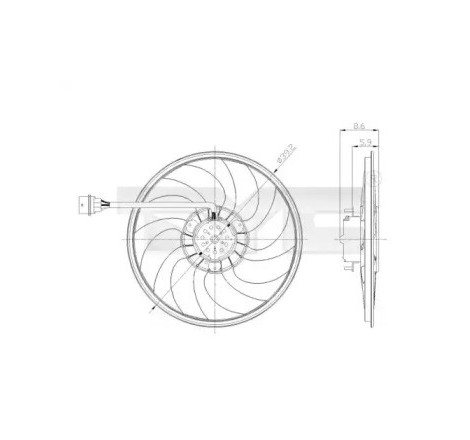 Ventilátor chladenia motora - TYC