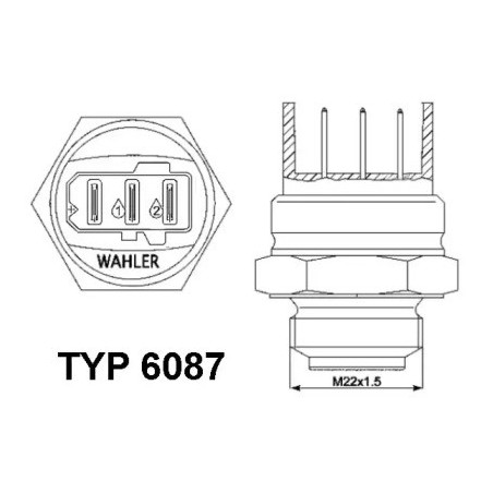 Teplotný spínač ventilátora chladenia-6087.87D-79